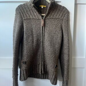 Lole ,size M, Brown Knit Zip-Up Sweater
